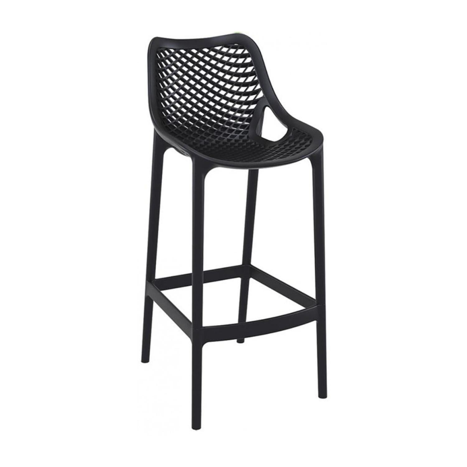 Pandalino - Taburete Negro Bardo 75cm: Moderno| Resistente| Exterior| Interior Negro