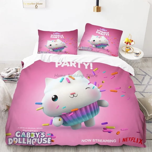 x779 Bed SheetsNew girly style digital printing bedding set soft home textile polyester comforter set full sheets girls children set 3-Piece Bedding Set (1 Duvet Cover + 2 Pillow Shams) nj779