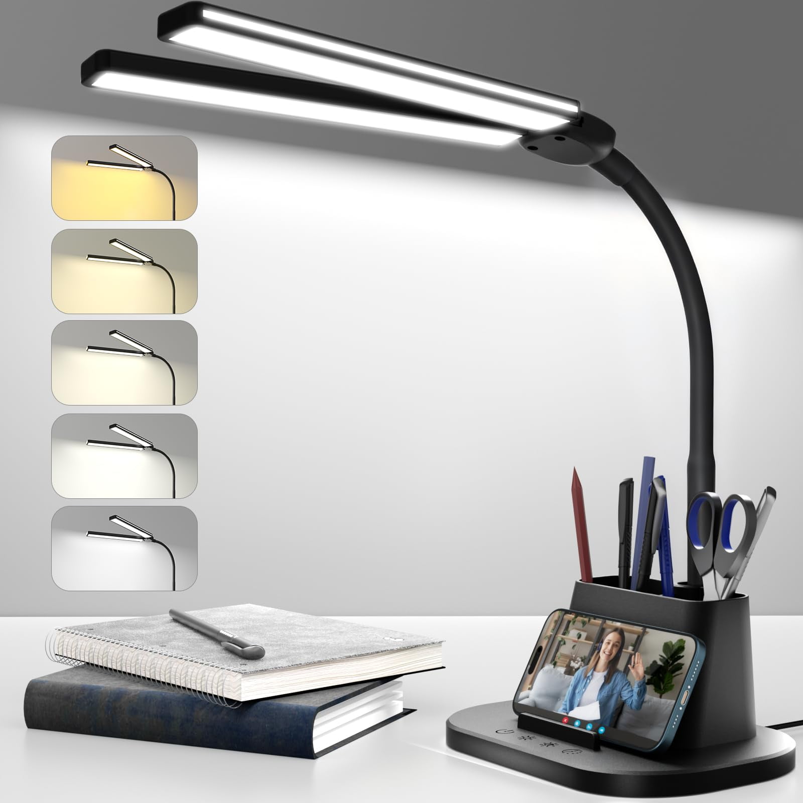 Airlonv - Lámpara Led De Escritorio Airlong Eye-caring, 5 Modos De Color Y 5 Niveles