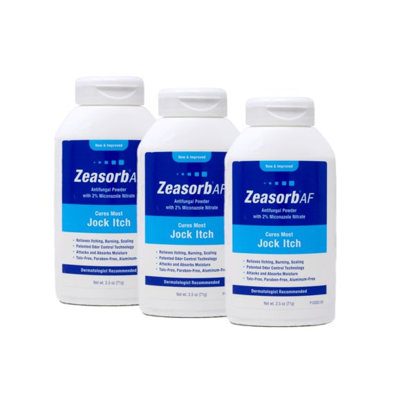 Tratamiento antimicótico en polvo Zeasorb Jock Itch 75 ml (paquete de 3)