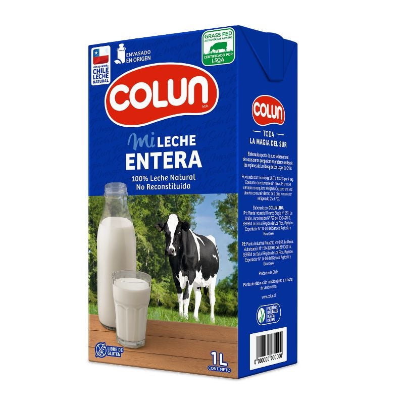 Leche Entera Natural Caja 1 L 1 L Colun