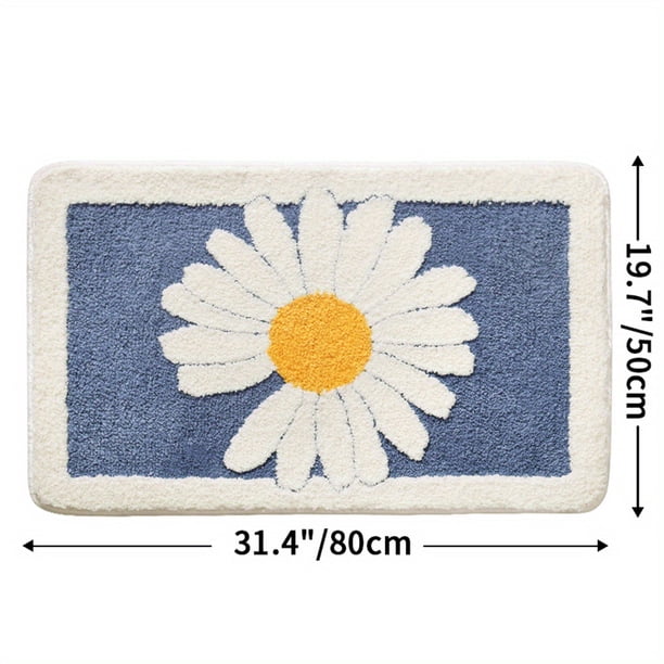 1pc Soft and Non-Slip Flower Pattern Bath Mat - Absorbent and Machine Washable for Home Living Room and Bathroom - Perfect Home Decor