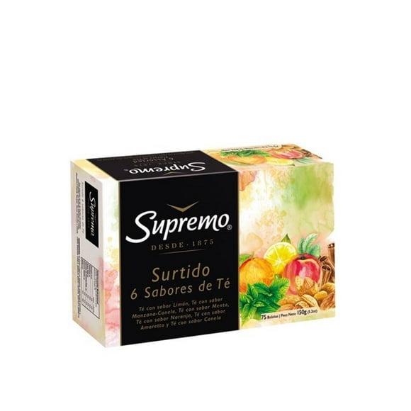Té Gourmet Surtido 6 Sabores Caja, 75 Un
