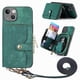 thumbnail image 1 of Funda Tipo Cartera con Correa Cruzada para iPhone 14 Protección Contra Golpes Verde, 1 of 6