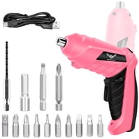 Jenabom - Juego De Destornilladores Inalámbricos 14 En 1, Color Rosa, Minitaladro Multifunción Recargable Con Led De 3,6 V, Ideal Para Reparaciones Domésticas Cotidianas.