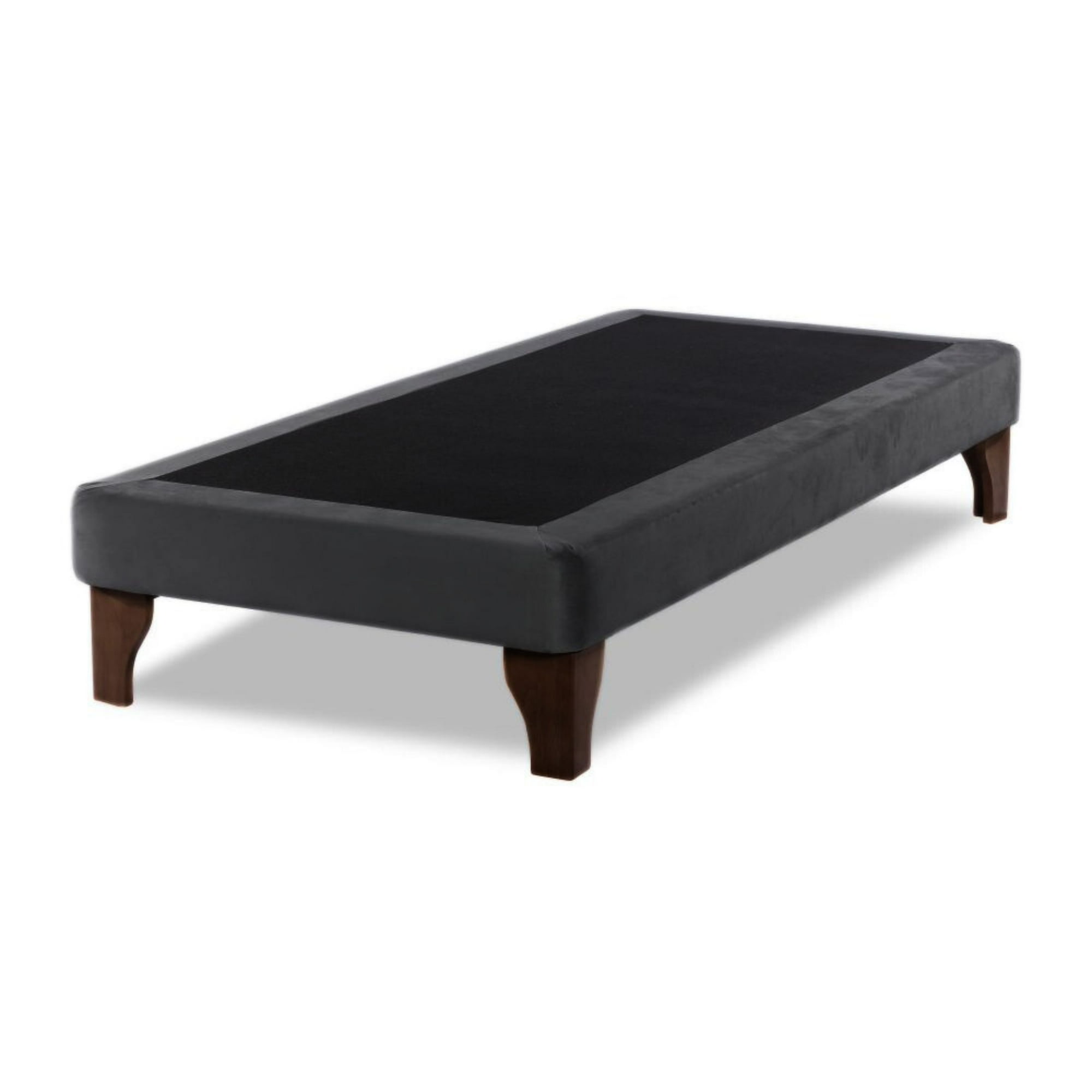 Dulces Sueños - Base De Cama Europea 1 Plaza Gris Oscuro Felpa 90x190cm