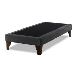 Dulces Sueños - Base De Cama Europea 1.5 Plaza Gris Oscuro Felpa 105X190Cm