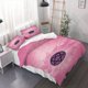 thumbnail image 1 of 3pcs Pink Gothic Rose Heartagram Art Print Bedding Set Comfortable Polyester Duvet Cover and Pillowcases, 1 of 5