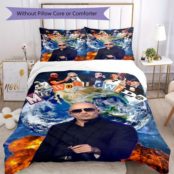3pcs Bedding Set Duvet Cover Closure Includes 1 Duvet Cover & 2 Pillowcases for All Seasons Bedroom Decor, Home Dorm High-Definition Print Mr. Worldwide A220