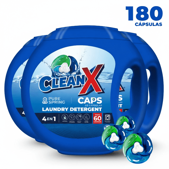 Pack x 3 Detergente Para Ropa En Cápsulas Cleanx 4en1 ultra 3 x 60 UN