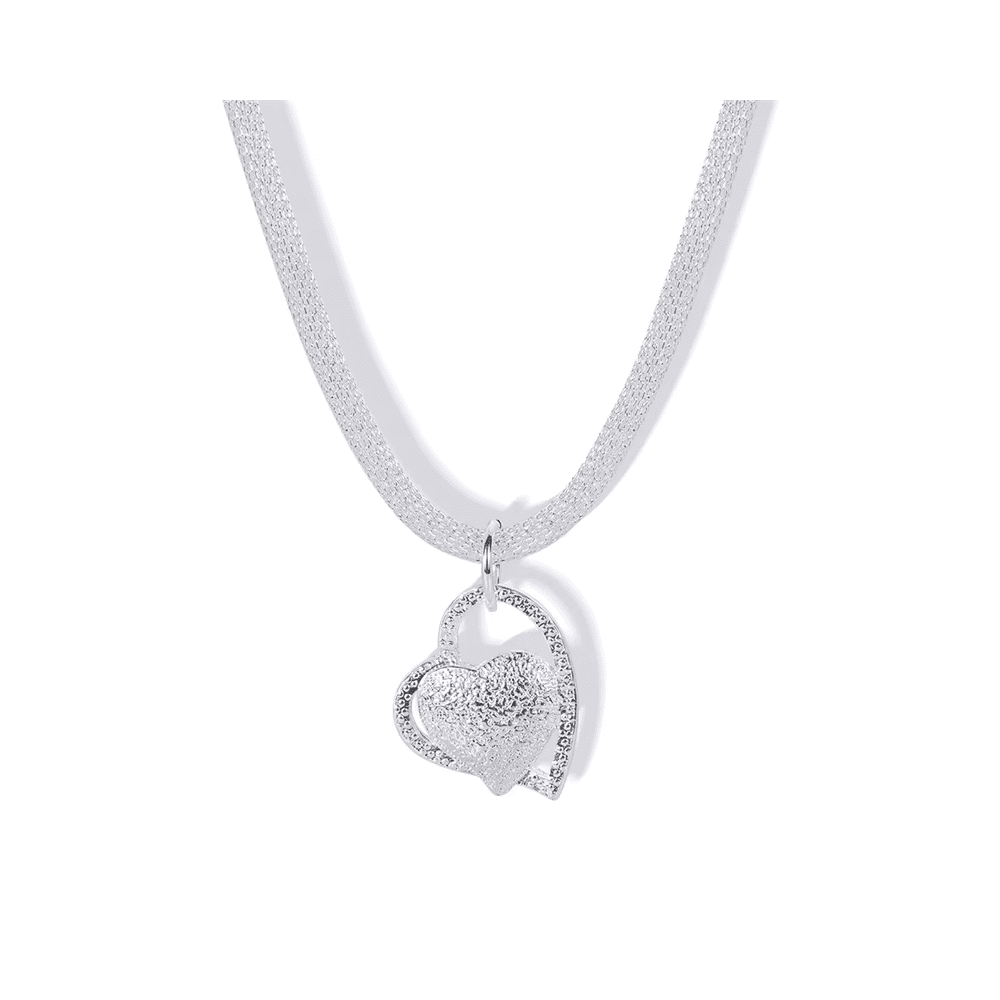 Fershop - Collar Malla Enchapado Con Colgante Corazon