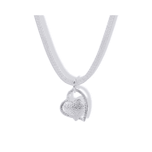Fershop - Collar Malla Enchapado Con Colgante Corazon