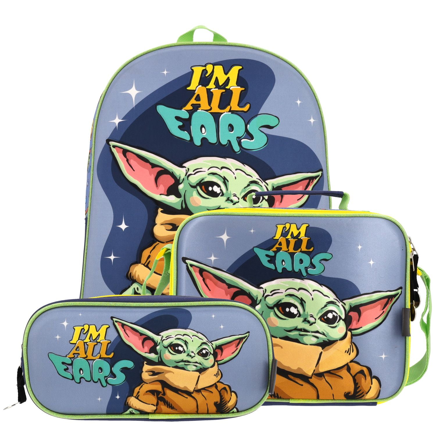 Set 3 En 1 Escolar Niño Grogu Azul Star Wars