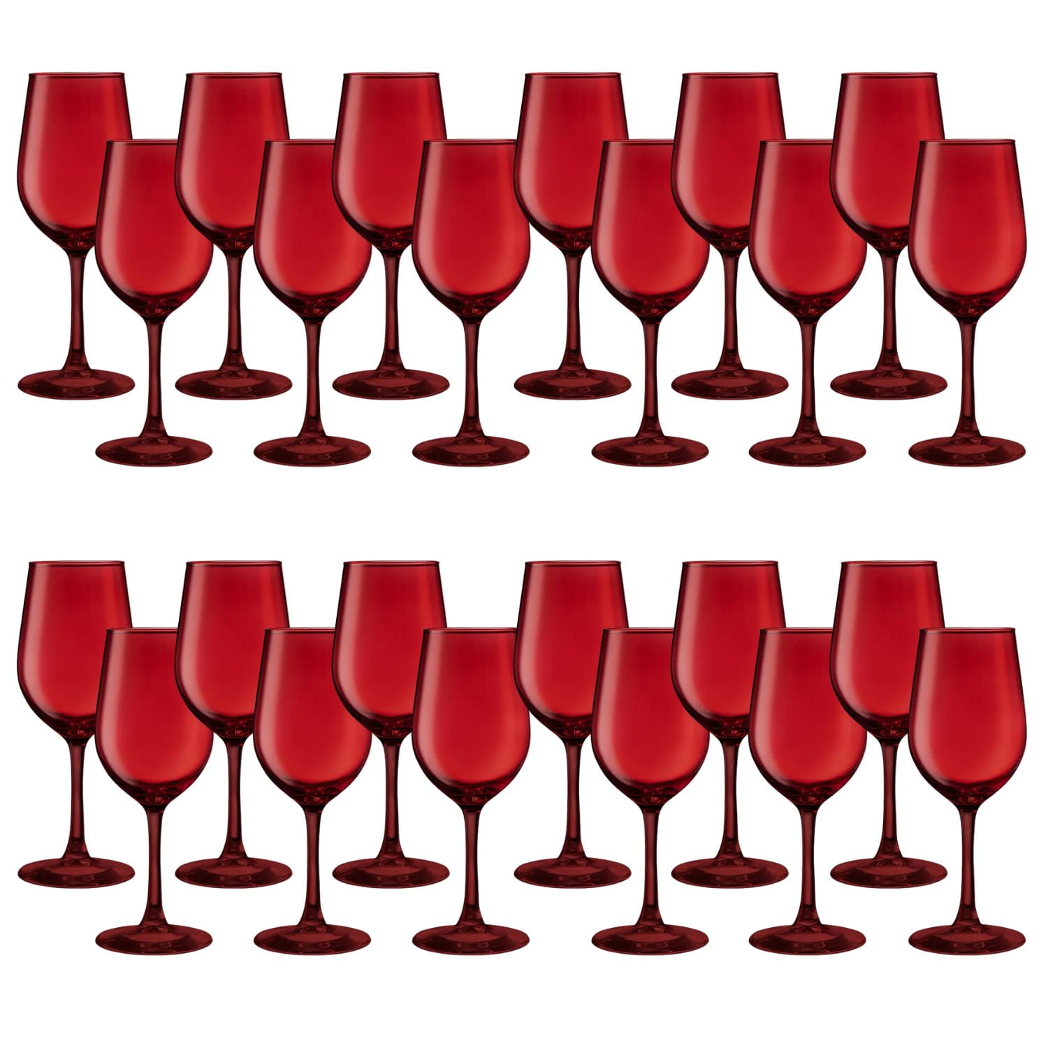 Set 24 Copas Vino Full Color Rojo 475ml Allegra De Vidrio