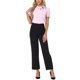 thumbnail image 2 of INSPIRE CHIC Blusas de Mujer de Color Sólido con Lazo en el Cuello, Mangas Cortas, para Regreso a Clases y Uso en el Trabajo, Rosa Pálido Talla L, 2 of 6