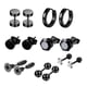 thumbnail image 1 of Juego De Aretes De 14 Piezas Joyería De Perforación Múltiple Para Cumplea?os De Fiesta 8 Mm Negro, 1 of 5
