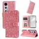 thumbnail image 3 of Funda tipo cartera FOXDOCK para Huawei Nova 12 Pro , diseño girasol en relieve, cuero PU, cierre magnético, soporte y tarjetero, 3 of 5