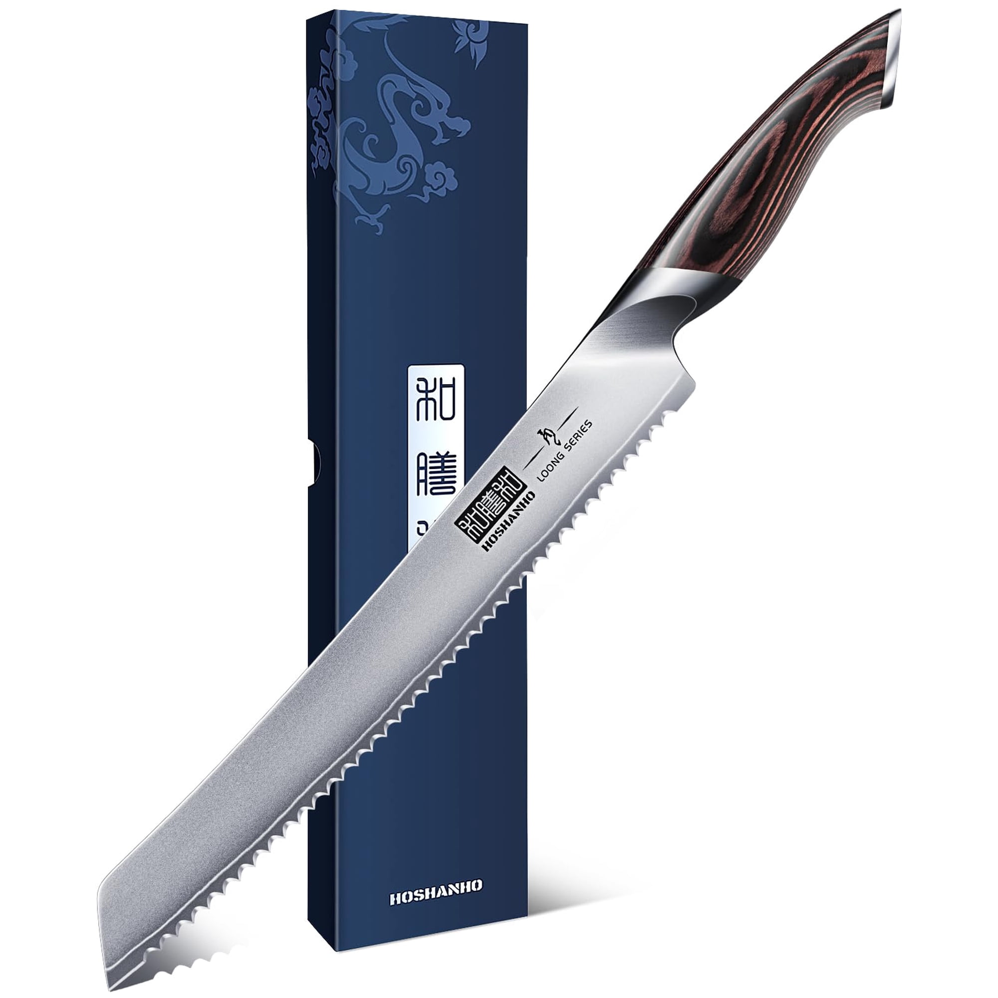 Cuchillo Para Pan Hoshanho Japonés De Acero Inoxidable Con Alto Contenido De Carbono De 10 Pulgadas