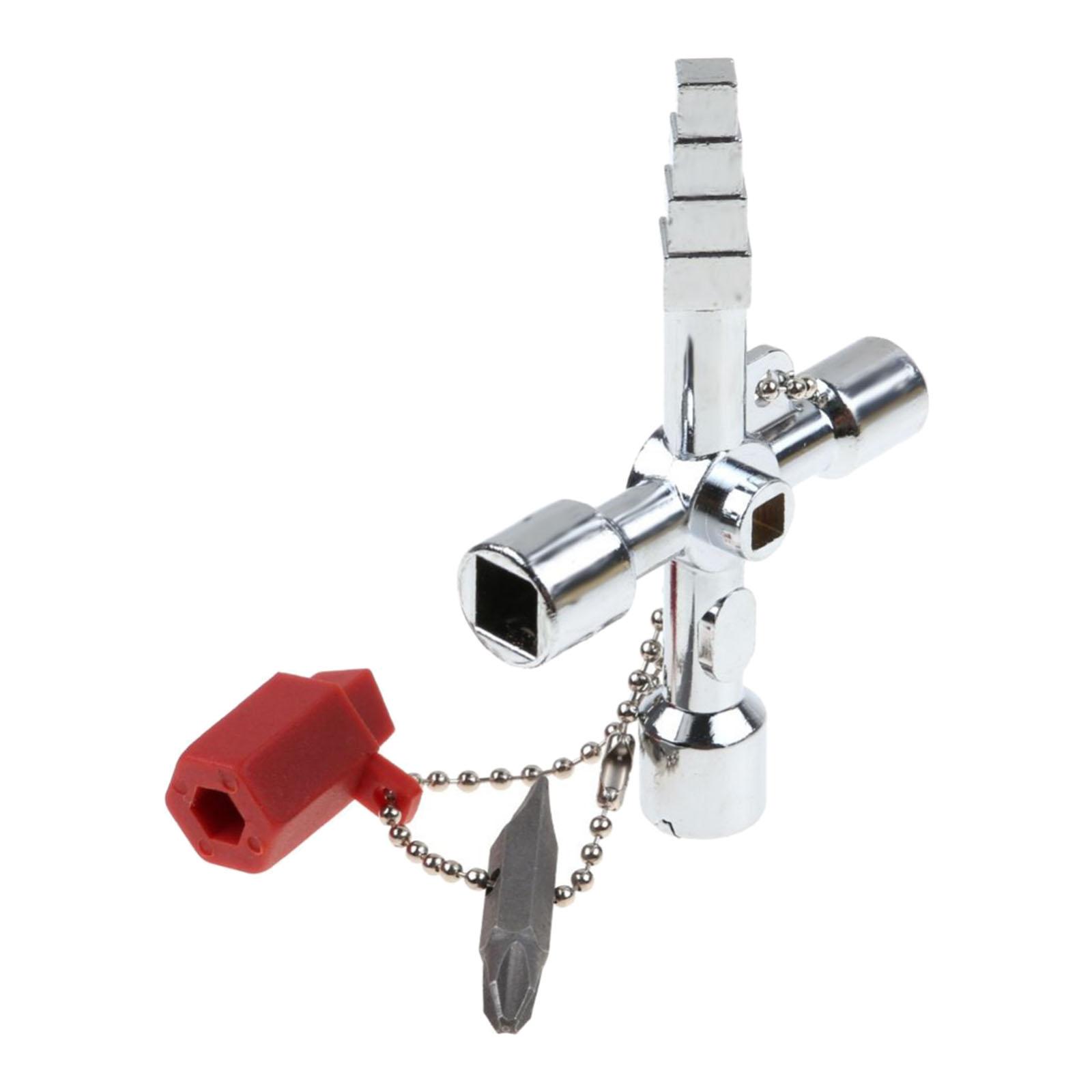 Ioensy - Llave Cruzada Multifuncional Aleación De Zinc Para Fontanero De Válvula De Gabinete De Tren