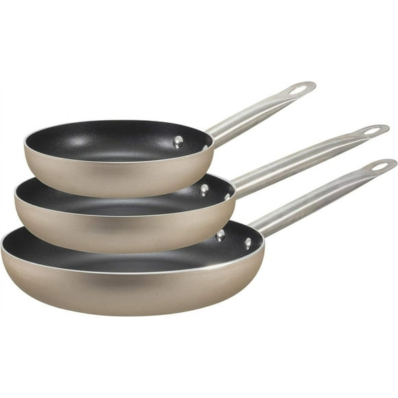 Set 3pc Sartenes 20 2428cm Aluminio Prensado