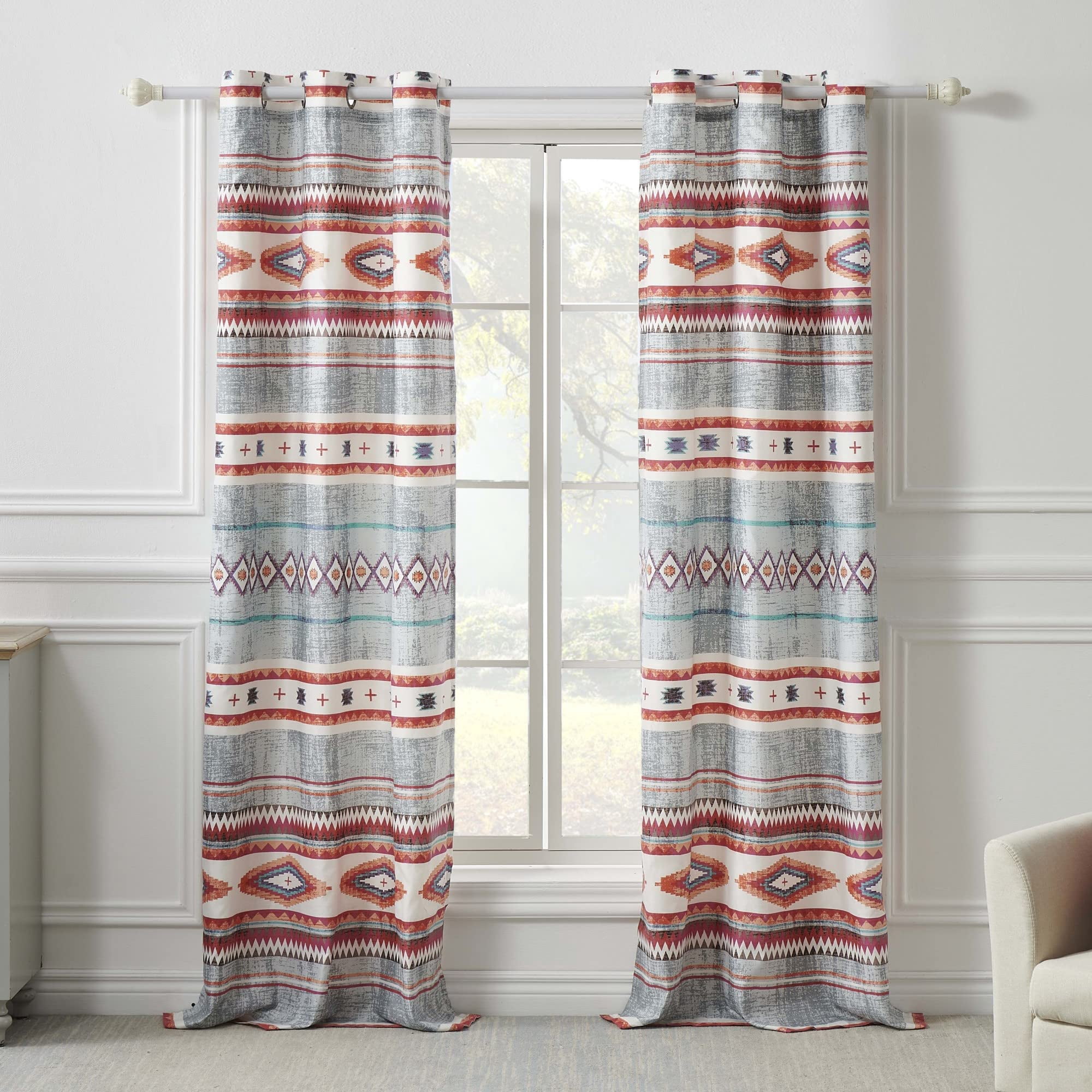 Greenland Home Fashions - Paneles De Cortina Greenland Home Kiva Western Boho 84 Cm X 213 Cm