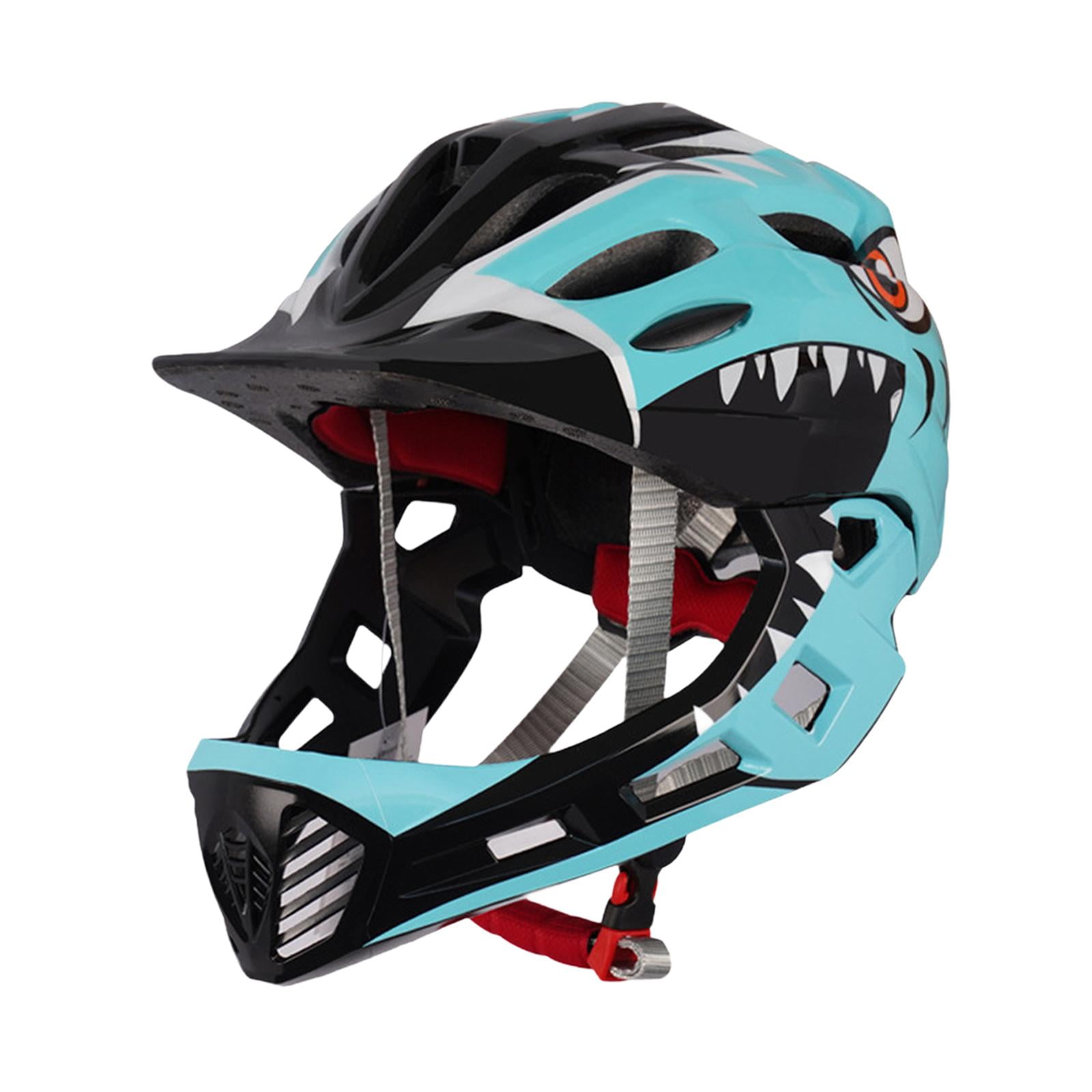 Magideal - Casco De Bicicleta Para Niños Casco De Bicicleta Para Niños Casco De Cara Completa Casco De Bicicleta De Montaña Transpirable De Moda Para Actividades Azul Claro
