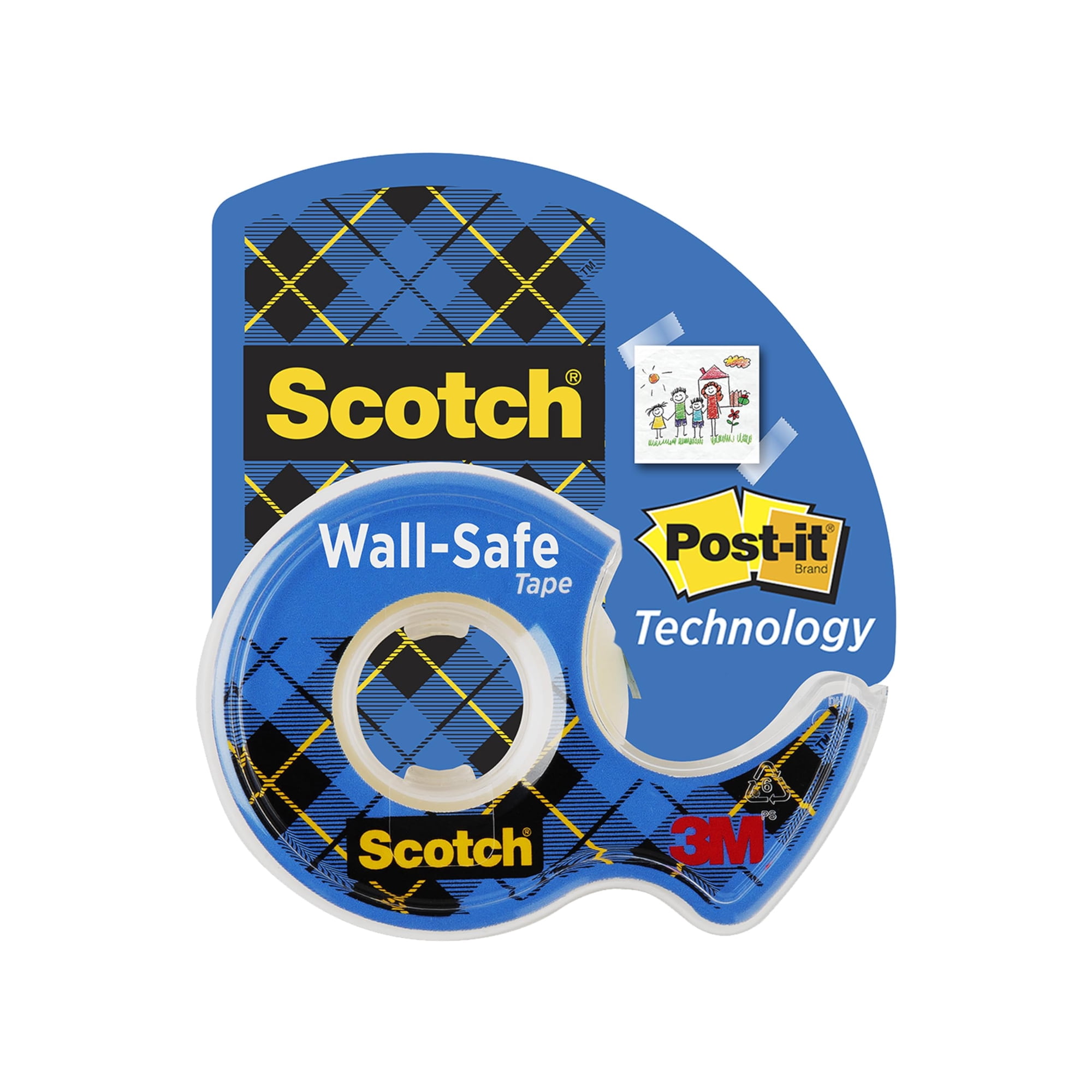 Scotch - Cinta Adhesiva Adhesiva Apta Para Pared, 3/4 Pulgadas X 16,5 M, Con Dispensador Transparente