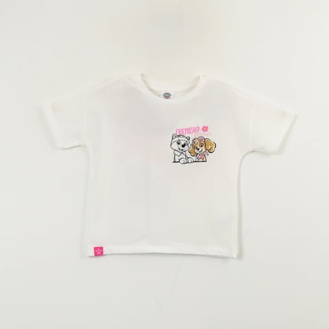 Polera Manga Corta Niña Skye Y Everest Blanco Paw Patrol