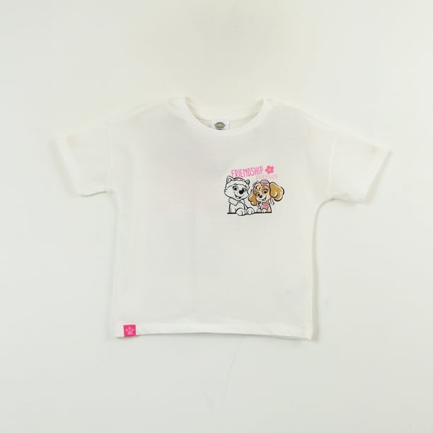 Polera Manga Corta Niña Skye Y Everest Blanco Paw Patrol