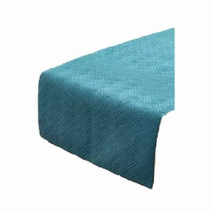 Genérico - Piecera De Cama Terciopelo Plush King + 2 Fundas 70X210 Cm Color Turquesa