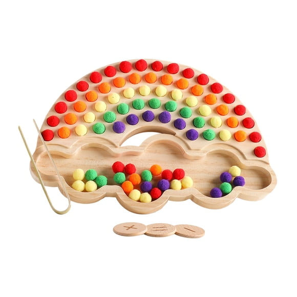 Juego De Cuentas De Tablero De Madera, Clasificación De Colores, Juguetes Apilables Para Clasificación De Juegos A Juego, 29cm X 20cm A