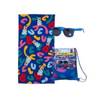 Mashini - Toalla Niño Niña Con Lentes De Sol Y Bolso Bluey