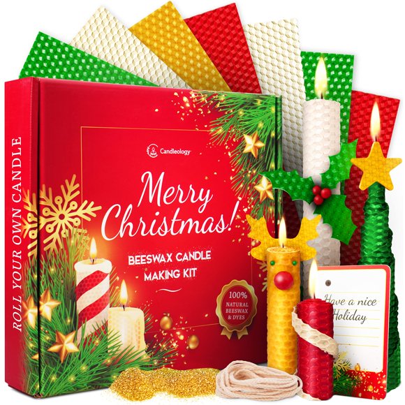 Kit de Velas Navideñas de Cera de Abejas Candleology – DIY