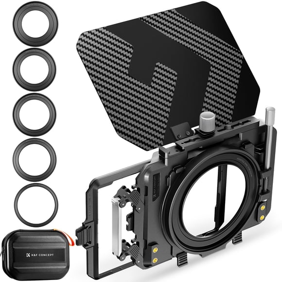 Matte Box K&F Concept Mini con bandera superior de fibra de carbono 4x5.65