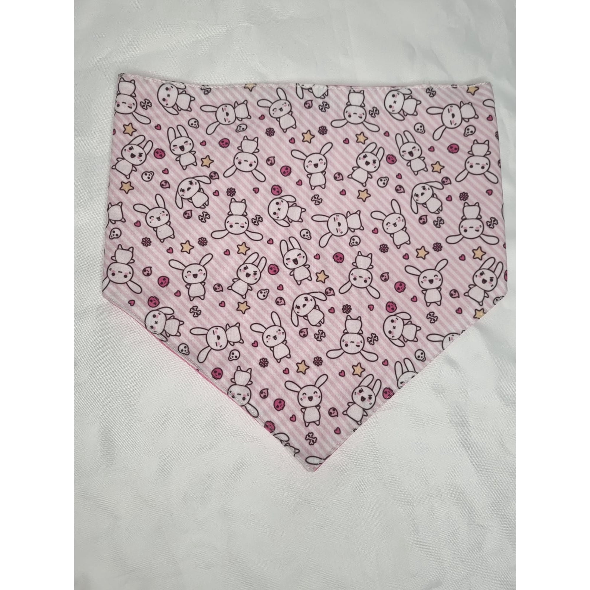 Bandana mascota conejito rosa talla L