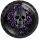 thumbnail image 1 of Pomos Artinhand 12 unidades - Calavera con rosas moradas, 1 of 7