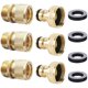 thumbnail image 1 of Conector rápido para manguera de jardín HQMPC 3/4" de latón, 3 juegos, 1 of 9