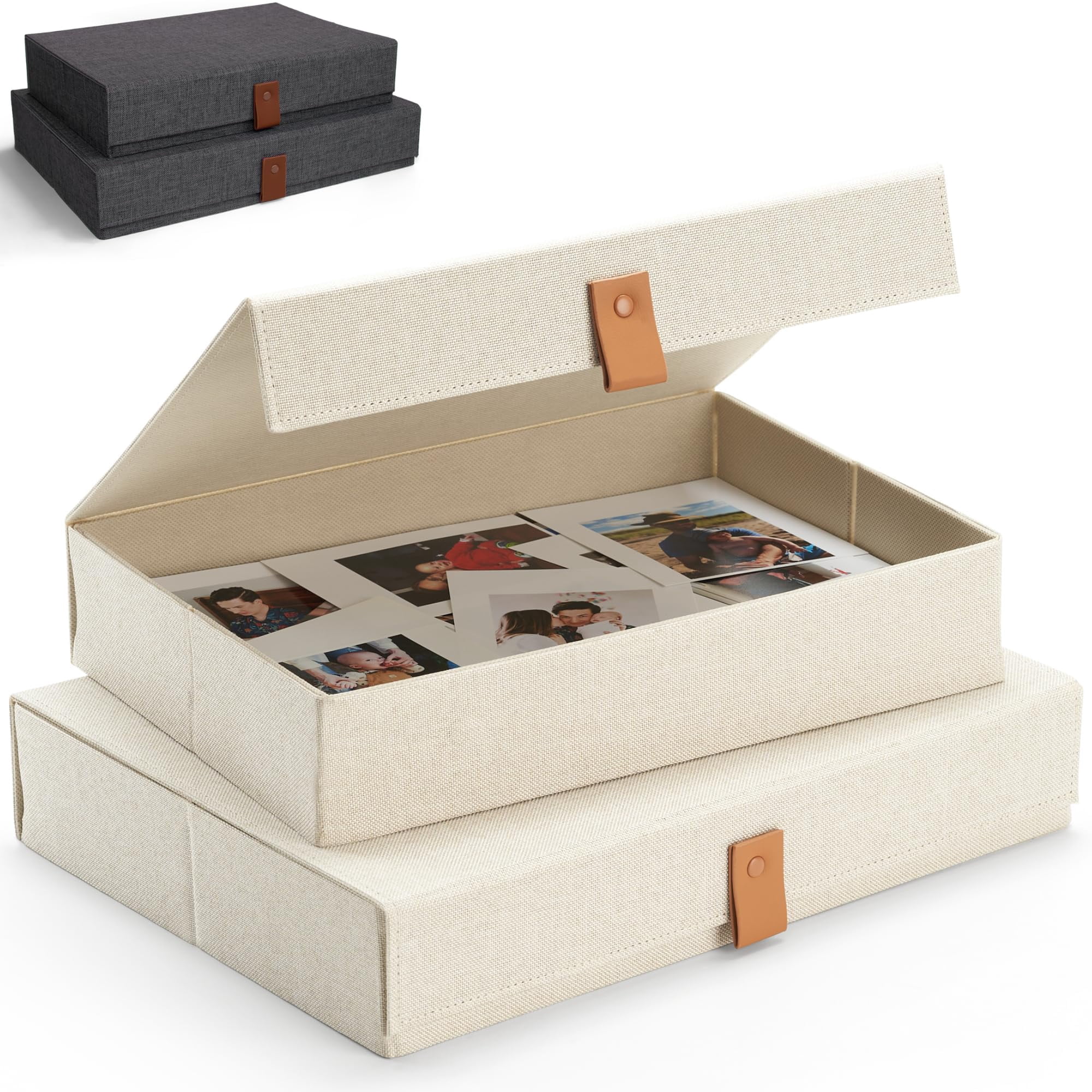Cajas Decorativas Para Guardar Fotos Zicoto, Juego De 2 Con Tapas