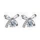thumbnail image 2 of Aretes de Botón de Moissanita con Moño para Mujer 1 Uds Color D Corte Redondo Claridad VVS1 Aretes de Diamante de Plata Esterlina 925 Aretes de Moissanita para Mujer con Certificado, 2 of 9