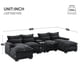 thumbnail image 1 of 123*55"Modern U-shaped Sectional Sofa with Console,Cup Holders and USB Charger,6 Seat Upholstered Symmetrical Indoor Furniture,Comfy Chenille Cloud Couch with Chaise for Living Room,Apartment,5 Colors, 1 of 3
