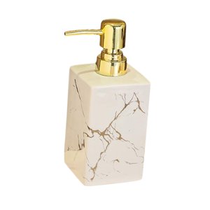 Magideal - Dispensador De Jabón Con Bomba De Cerámica, Dispensador De Gel De Baño, 17, Elegante, Práctico, Loción Recargable, Dispensador De Jabón Para Baño , Blanco