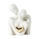 thumbnail image 3 of Estatua De Pareja Abrazándose De Cerámica, Elegante Para Decoración Del Hogar, 2,8 X 3,7 Pulgadas, Color Blanco, 3 of 5