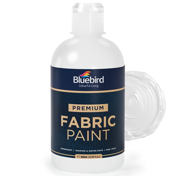 Pintura para tela BLUEBIRD blanca permanente 500 ml