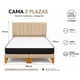 thumbnail image 4 of Cama 2 Plazas Beige con Colchón y Respaldo Lineal en Lino, 4 of 4