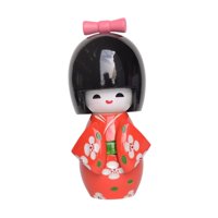 Magideal - Figura Decorativa En Miniatura De Geisha Con Kimono Japonés Tradicional, 12 Cm, Ideal Para Regalo De Inauguración De Casa, Cumpleaños O Decoración Rús Rojo