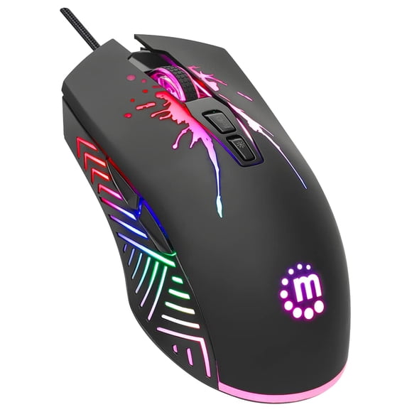 Mouse Gamer Manhattan RGB con Cable, 7200 DPI, 7 Botones