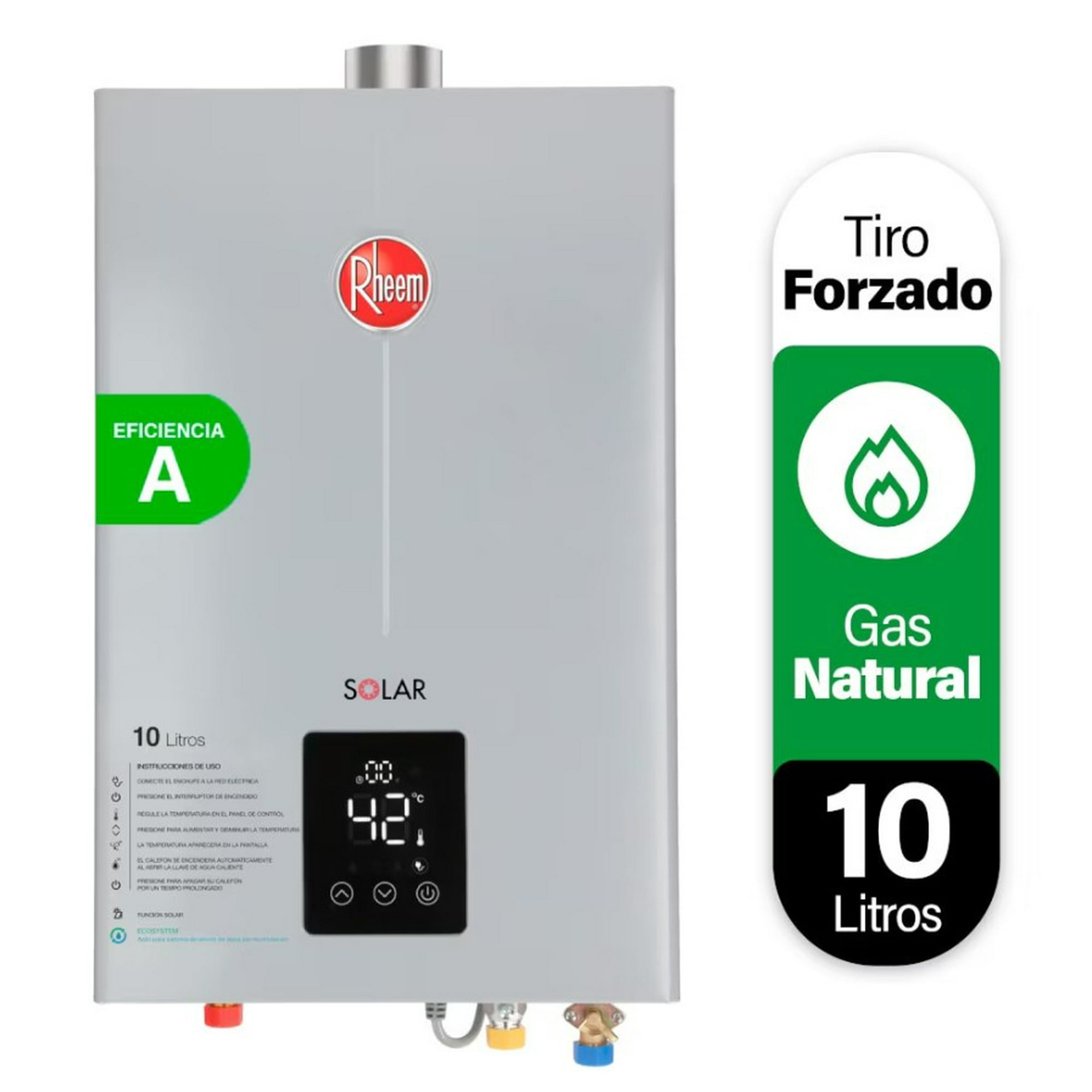 Calefont Rheem Tiro Forzado 10 Litros Gas Natural