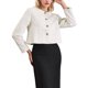 thumbnail image 1 of Chaqueta Blazer de Tweed Recortada sin Cuello con Botones al Frente a Cuadros para Mujer INSPIRE CHIC L Beige Blanco, 1 of 5