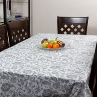 Masel - Mantel Pvc Flores Rectangular 140X210 Cm Gris