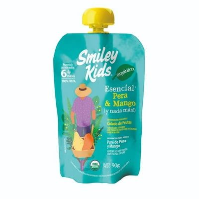 Colado Orgánico Esencial Pera Mango Gluten Free 90 Gr Smiley Kids